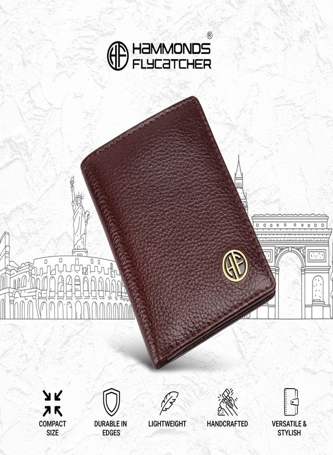 HAMMONDS FLYCATCHER Genuine Leather Card Holder Wallet for Man & Women, RFID Protected ATM/Credit Card Holder Wallet for Men with 6 Slots and 1 Currency Slot, Gift for Men - Brown - Image 2