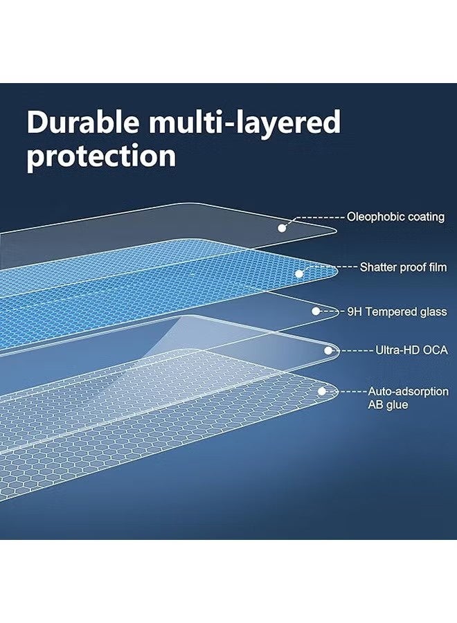 واي جيه طقم شاشتين واقي شاشة Vivo V50 Lite 5G، زجاج مقسى بدرجة صلابة 9H لهاتف Vivo V50 Lite 5G، فيلم مقسى كامل التغطية وخالي من الفقاعات، فيلم مقاوم للخدش - Image 5