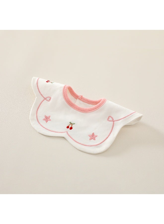 3-Pack Infant Bibs - 360° Rotatable Waterproof Cotton Drool Bibs for Newborns, Anti-Spit Milk Essentials with Petal Design - Image 3