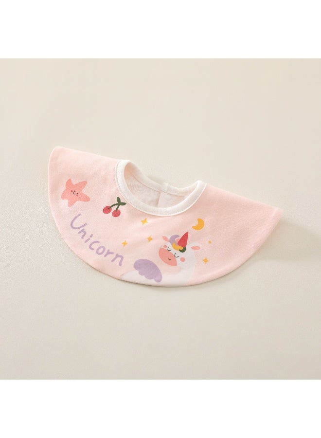 3-Pack Infant Bibs - 360° Rotatable Waterproof Cotton Drool Bibs for Newborns, Anti-Spit Milk Essentials with Petal Design - Image 2