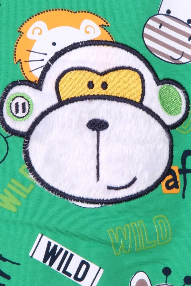 Breeze Boys Tracksuit Set Monkey Embroidered Green (1-4 Age)