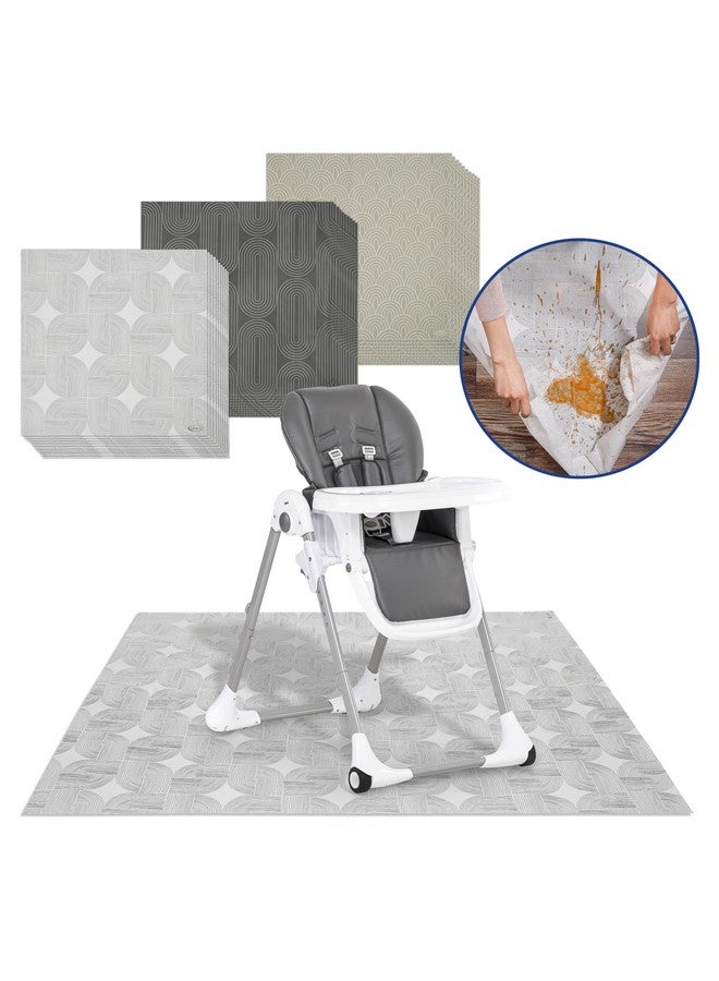 Graco Baby Disposable Splat Mats, 3 Subtle Designs 30 PACK (10 Each) 47" x 40” | Biodegradable & Compostable, Eco-Friendly Floor Protector, Under High Chair for Baby Led Weaning, Home & Restaurant Use - Image 2