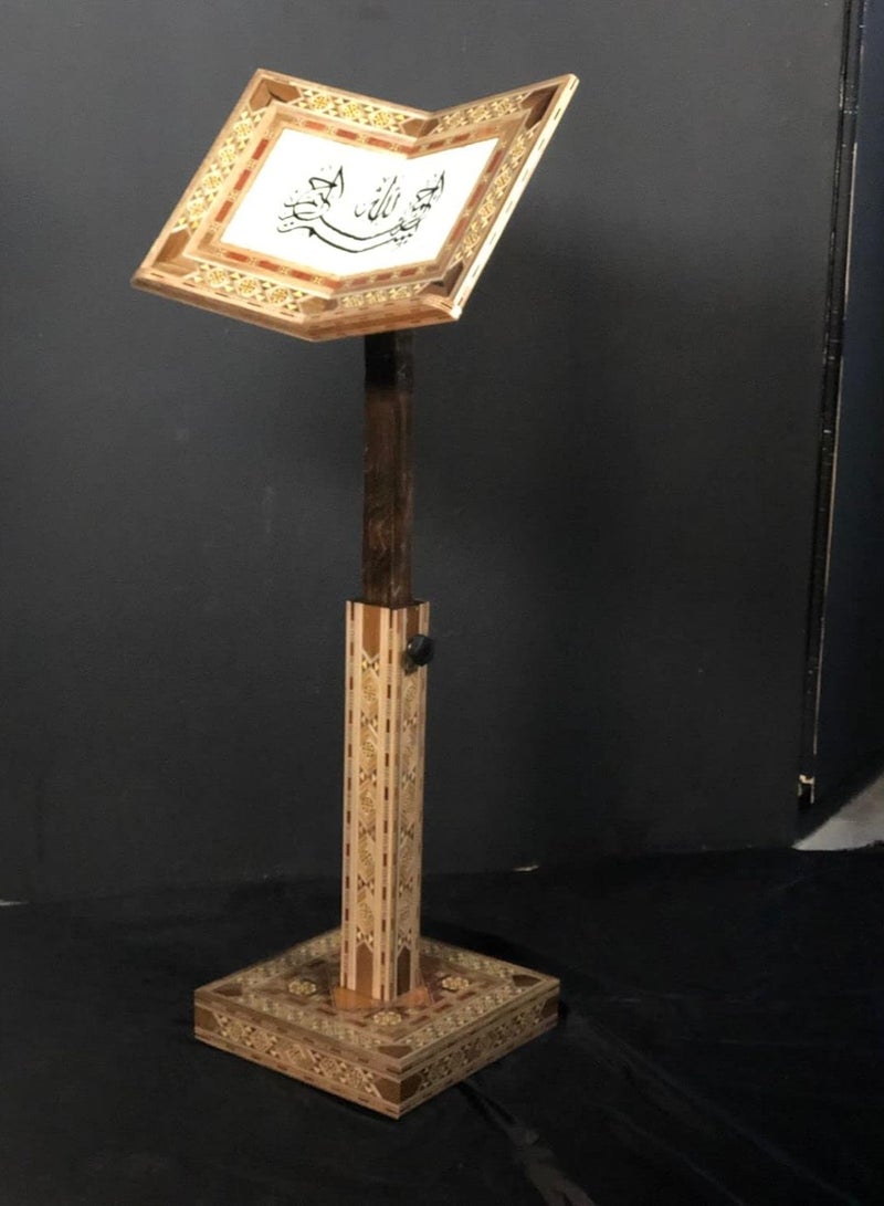 Decorated Quran Stand with Traditional Damascus Mosaic Patterns - Image 1