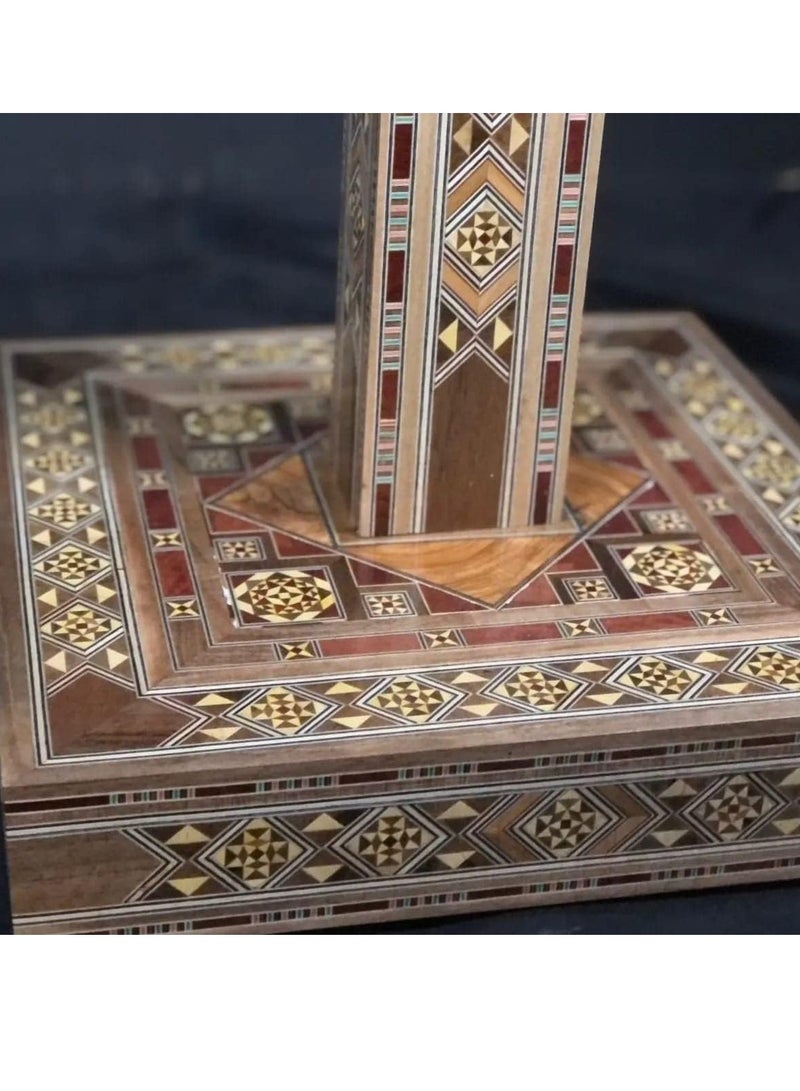 Decorated Quran Stand with Traditional Damascus Mosaic Patterns - Image 2