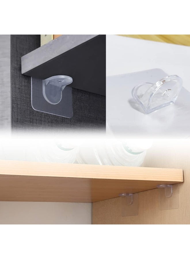 (4 Pcs) Self Adhesive Shelf Bracket, Adhesive Shelf Support Pegs Without Drilling With Strong Double Sided Tape, Support Shelves for Cabinets, Kitchen Furniture, Bookshelves - Image 2