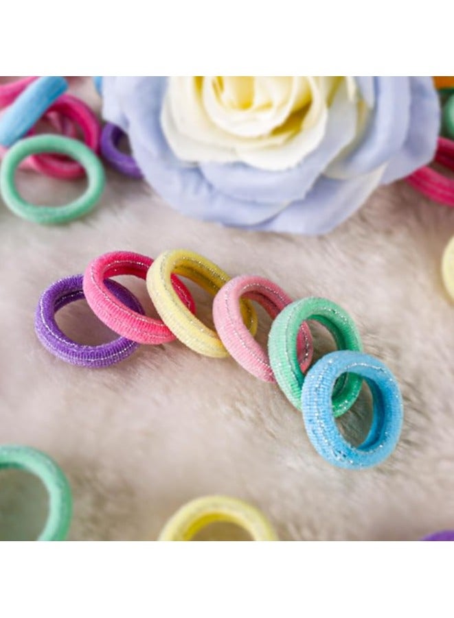 Cotton Hair Ties for Girls Kids, Seamless Hair Ties and Scrunchies, Small Elastic Ponytail Holders 100pcs - Image 2