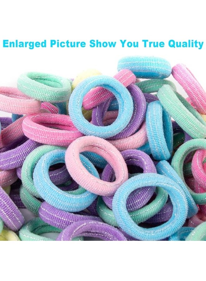 Cotton Hair Ties for Girls Kids, Seamless Hair Ties and Scrunchies, Small Elastic Ponytail Holders 100pcs - Image 4