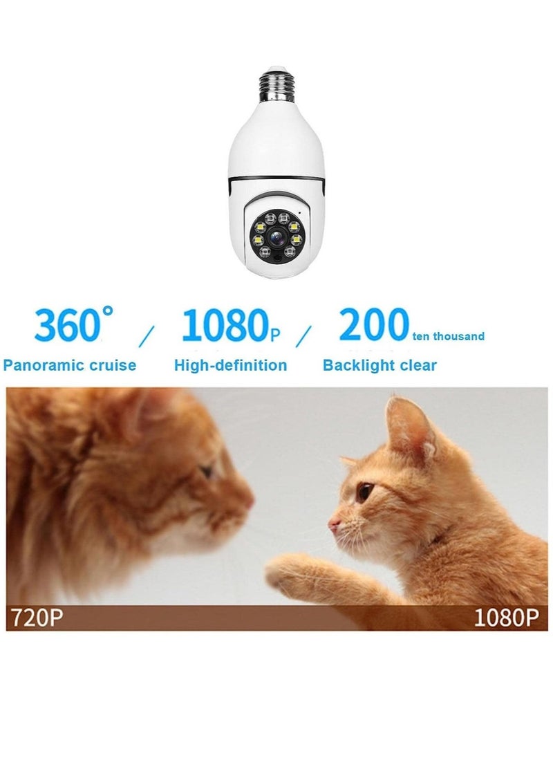 ELTRAZONE Bulb Camera 1080P, Night Vision IP Camera, PTZ Camera, 4X Digital Zoom Monitor, Home Security System, WiFi Camera Full Color - Image 4