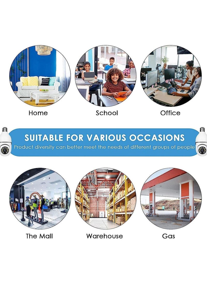 ELTRAZONE Bulb Camera 1080P, Night Vision IP Camera, PTZ Camera, 4X Digital Zoom Monitor, Home Security System, WiFi Camera Full Color - Image 3