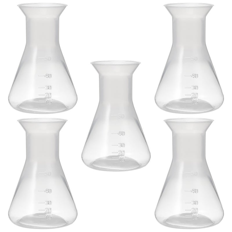 5 Pcs Conical Flasks Experiment Flasks Conical Bottles Laboratory Tools - Image 1
