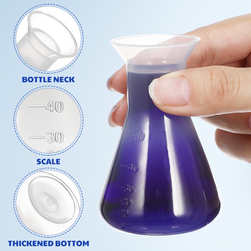 5 Pcs Conical Flasks Experiment Flasks Conical Bottles Laboratory Tools - Image 5