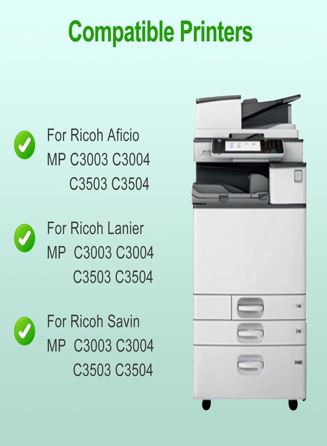 خرطوشة حبر بديلة متوافقة من سينوبرينت C3503 لطابعات ريكو 841813 841816 841815 841814 MP C3003 C3503 C3004 C3504 C3003 C3503 C3004 C3504 ولانير MP C3003 C3503 C3004 C3504 (عبوات من 4 ألوان) - Image 2