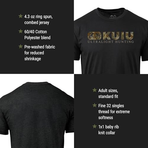 KUIU Valo Block Logo T-Shirt - Men's Lightweight Cotton-Poly Blend, Pre-Washed, Soft Crew Neck Tee – Charcoal - Image 4