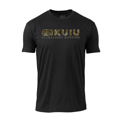KUIU Valo Block Logo T-Shirt - Men's Lightweight Cotton-Poly Blend, Pre-Washed, Soft Crew Neck Tee – Charcoal - Image 1