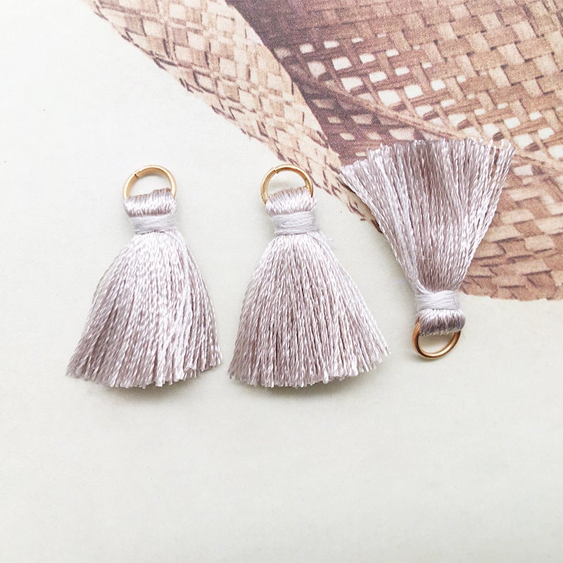 1 tassel handmade multicolor wholesale DIY handmade earrings keychain bag pendant accessories tassel hanging tassel Silver gray tassel -14728