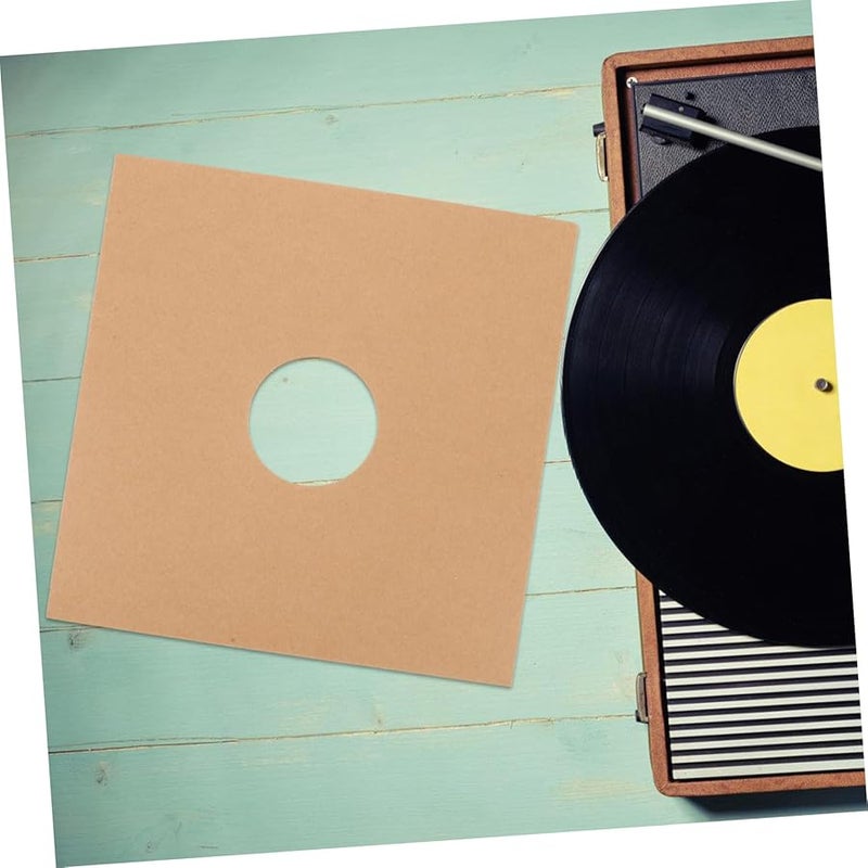 Brown Paper Record Sleeves 4Pcs Sturdy Right Angle Design for Album Storage and Protection - Image 4