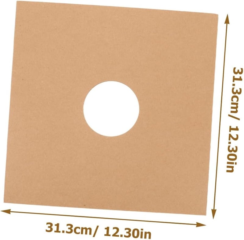 Brown Paper Record Sleeves 4Pcs Sturdy Right Angle Design for Album Storage and Protection - Image 3