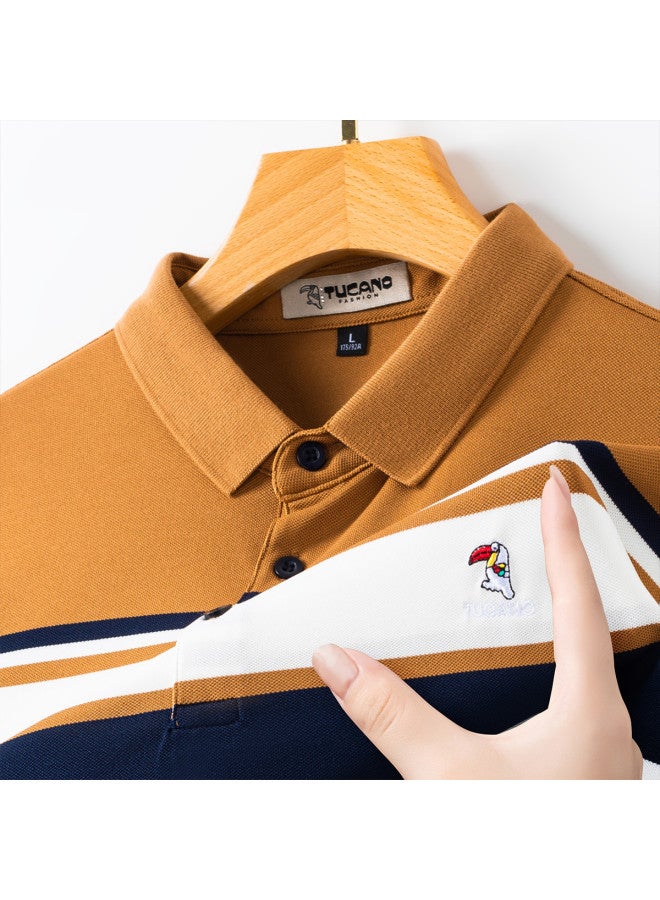 Tucano men's Summer Striped Short-sleeve Polo Shirt - Versatile Casual Style - Image 3