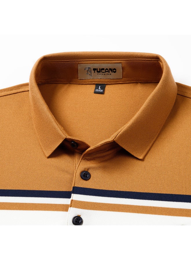 Tucano men's Summer Striped Short-sleeve Polo Shirt - Versatile Casual Style - Image 4
