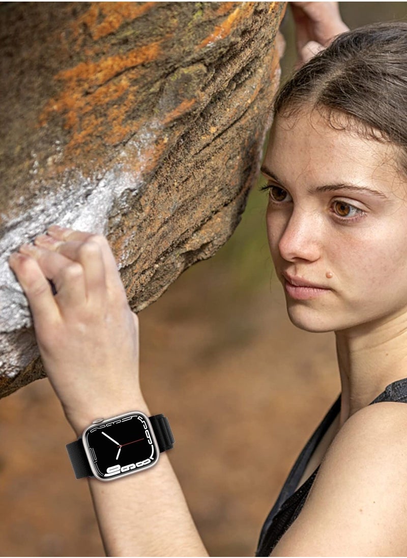 BORTONY - Apple Watch Band 42mm 44mm 45mm 49mm 4 Pack Alpine Loop Nylon Band Women Men with Adjustable Metal G-Hook Strap for iWatch Ultra Series SE 8/7/6/5/4/3/2/1 - Image 1