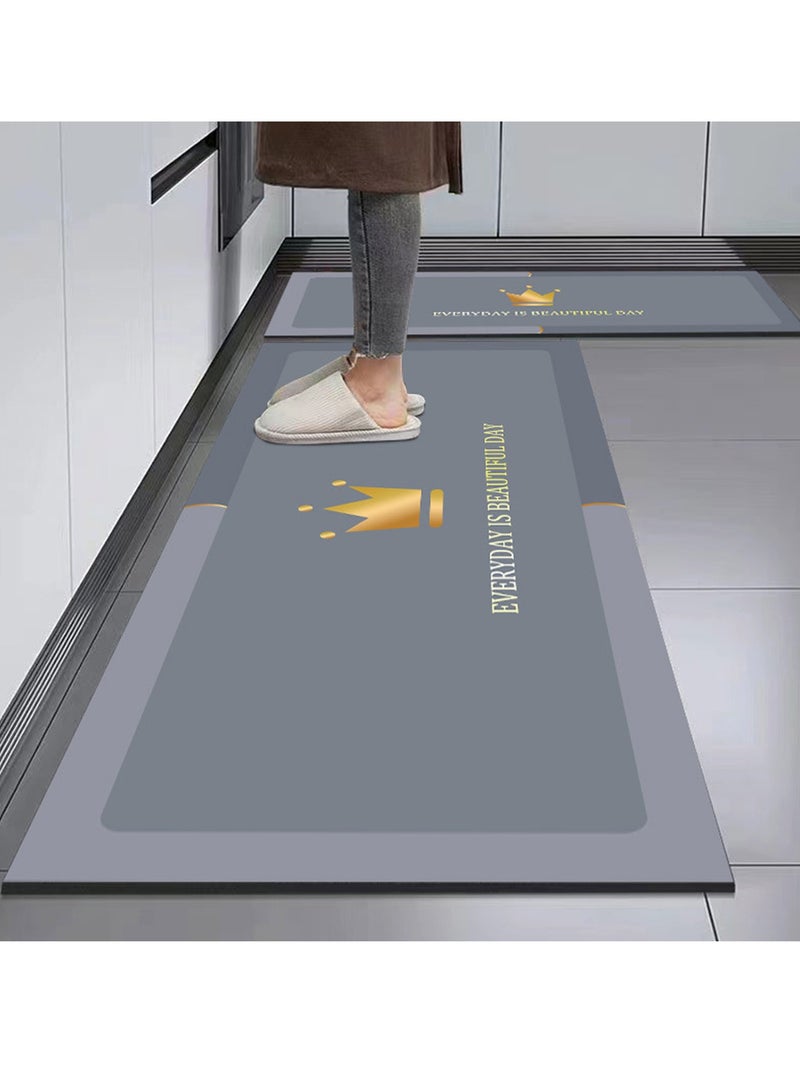 Sharpdo 2 PCS Kitchen Floor Mats Rugs Set, Cushion Floor Carpet, Waterproof, Oil Resistant and Anti-Fatigue PU Standing Mat for Kitchen, Floor, Office, Sink, Laundry 40*60CM+40*180CM - Image 1