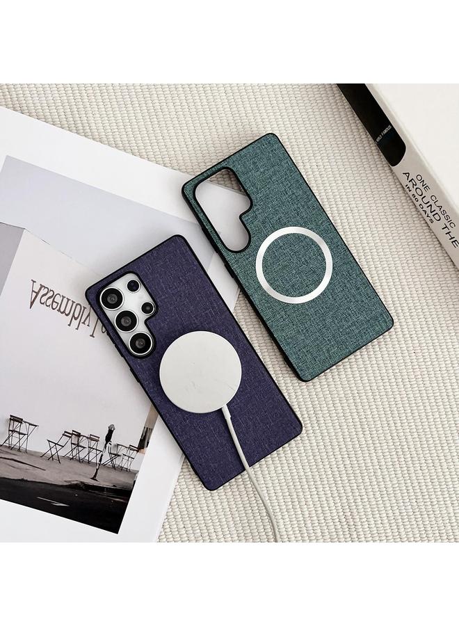 S-TOP Case For Samsung Galaxy S25 Ultra 5G Magsafe Magnetic Ring Cloth Texture Phone Case - Image 3