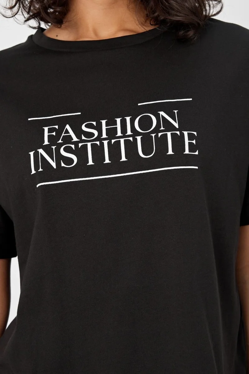 الكسندر جاردي Crew Neck Printed Slit T-Shirt (B24-00212)