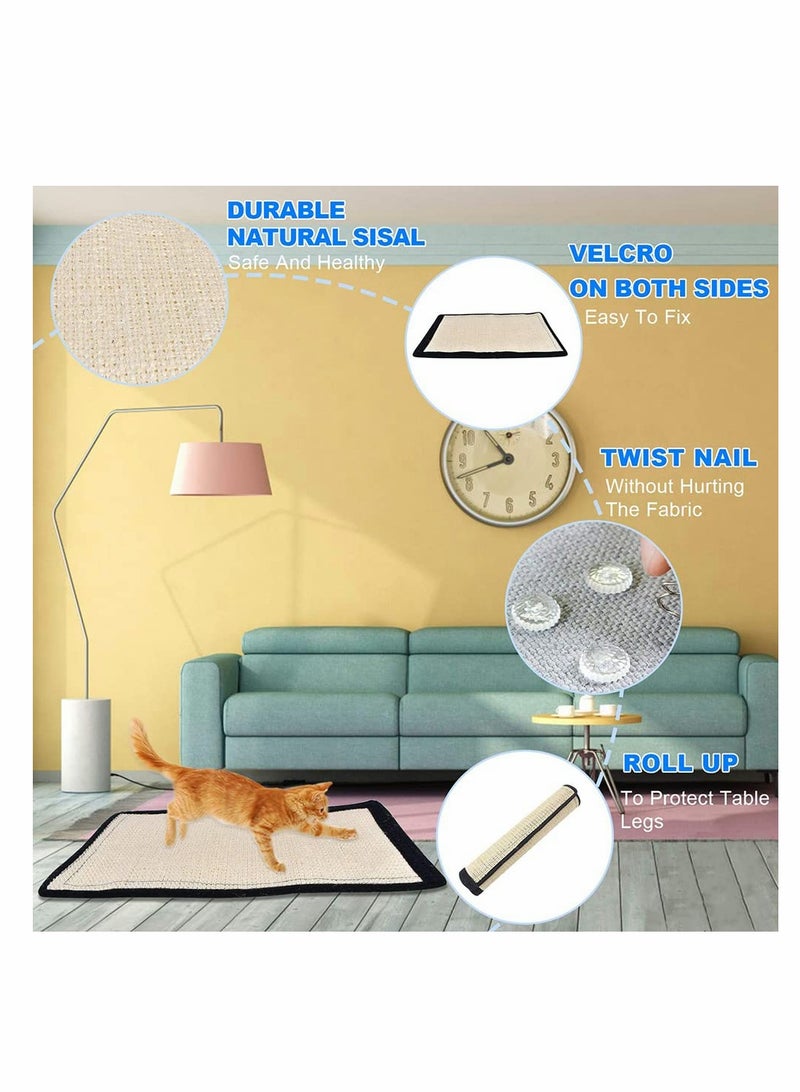 2 Pack Cat Scratch Pads for Furniture Protection, Cardboard and Sisal Scratching Mat for Cats, Ideal for Couch, Chair, and Desk Legs - Image 5