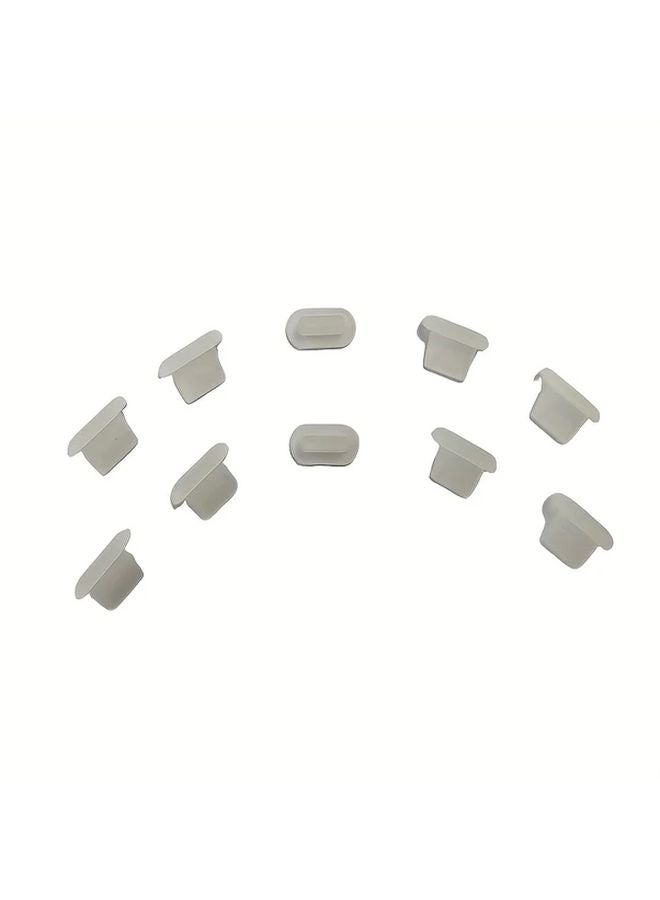 وايت لايتنينغ سدادات سيليكون لمنع دخول الغبار للهواتف 10 قطع واقيات منفذ الشحن لأجهزة آيفون وأجهزة USB C - Image 4
