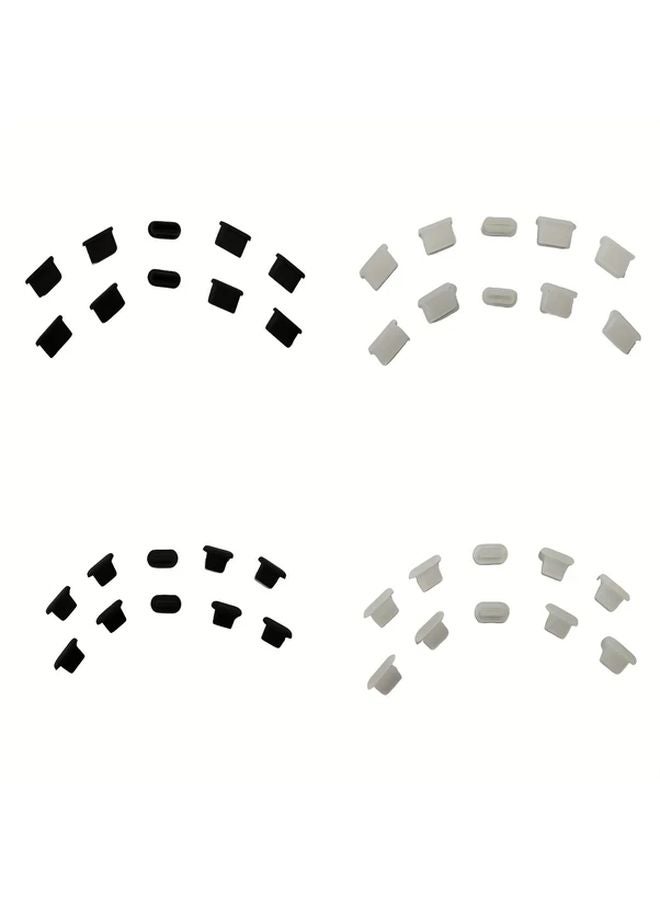 وايت لايتنينغ سدادات سيليكون لمنع دخول الغبار للهواتف 10 قطع واقيات منفذ الشحن لأجهزة آيفون وأجهزة USB C - Image 2