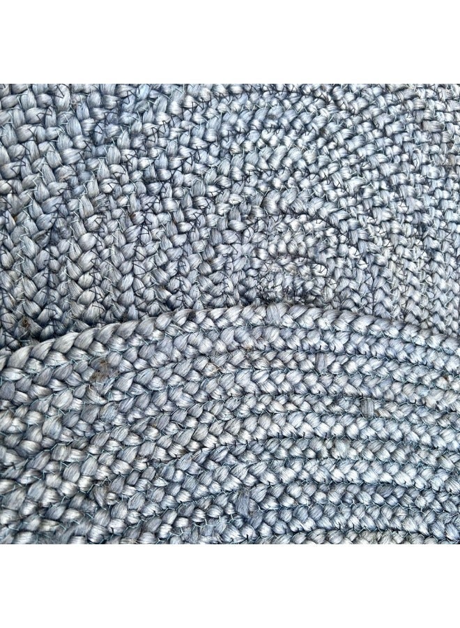 HANDPICKED FURNITURE Handpicked Furniture Jute Blue Rug, Ultra Soft Area Carpets For Bed Room, Living Room, And Dining Room, Antislip Floor Carpets, Easy To Clean, Made In India, Circular  - Image 3