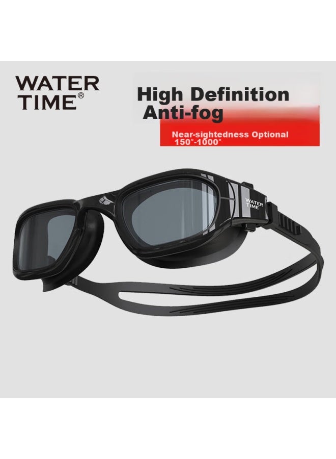 Watertime/shuichuan Swimming Goggles, Anti-fog, High-definition, Large Frame, For Men And Women, Professional Training Swim Gl, Black - Image 1