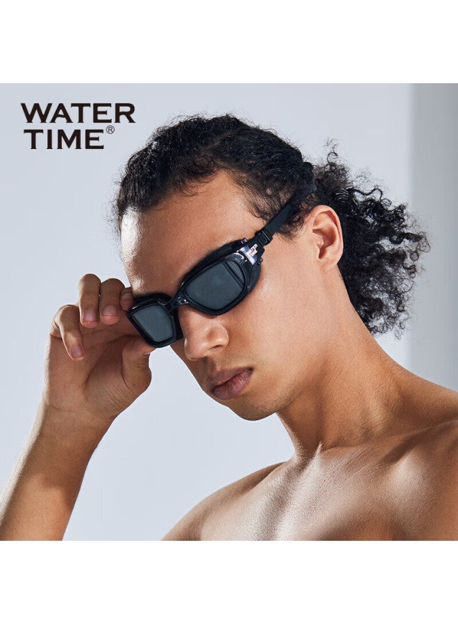 Watertime/shuichuan Swimming Goggles, Anti-fog, High-definition, Large Frame, For Men And Women, Professional Training Swim Gl, Black - Image 3