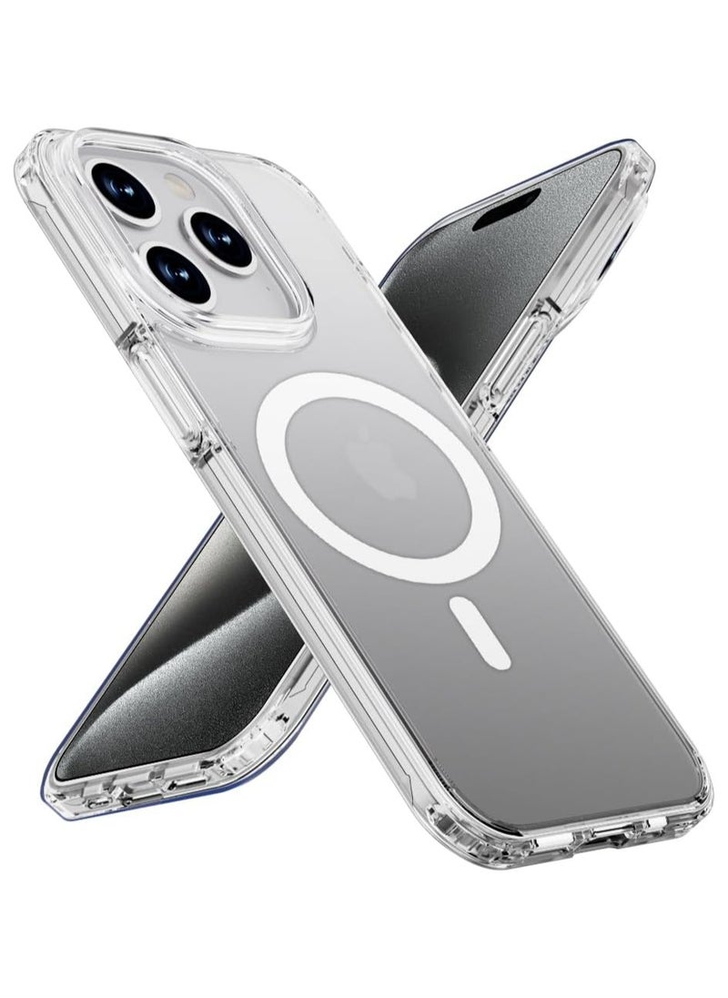 X-level X-level Design for iPhone 15 Pro Max FROSTED SAND [Compatible with MagSafe] Bumper Case PC Back With TPU Phone Cover  - Clear  - Image 1