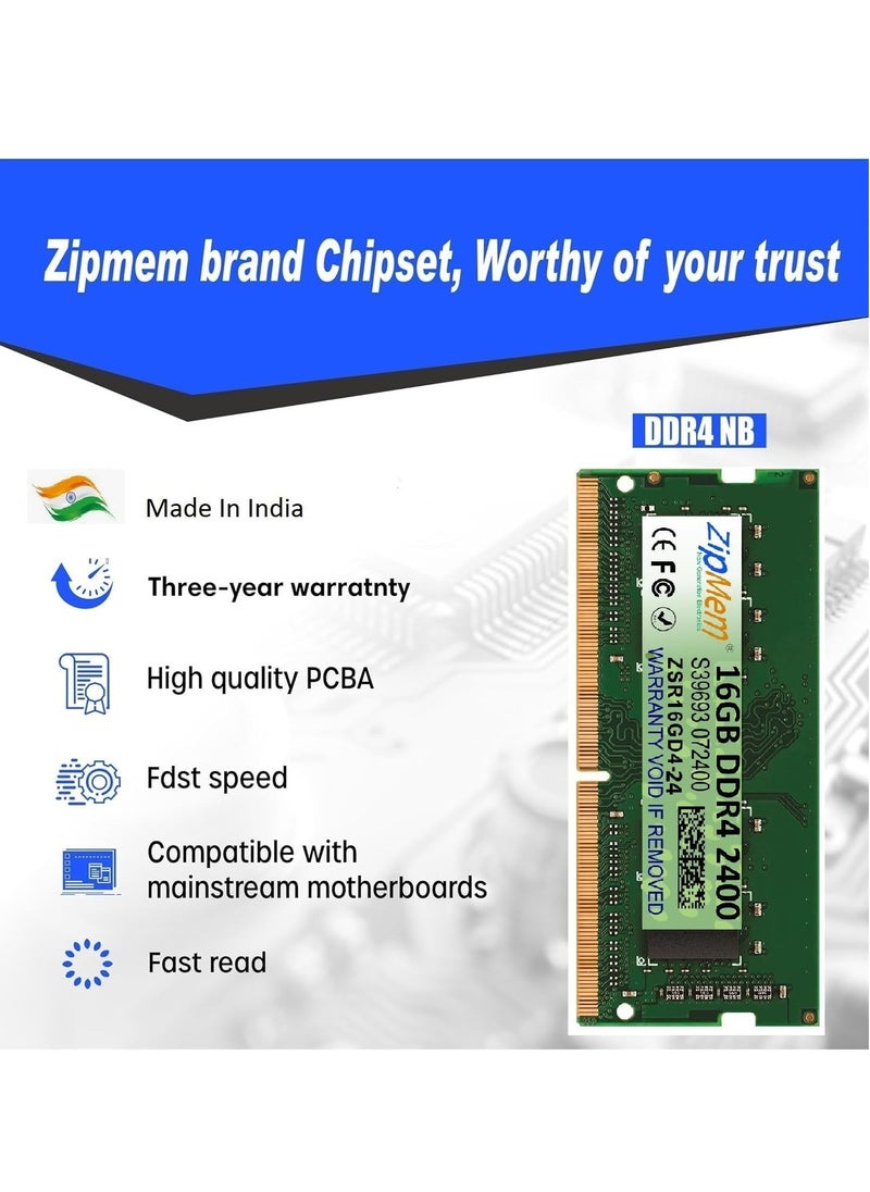 Generic 16GB DDR4 2400MHz Laptop/Notebook RAM (Memory) CL-17 |1Rx8 Single Rank| SO-DIMM | PC4-19200,|Computer RAM Memory Module Upgrade  - Image 4