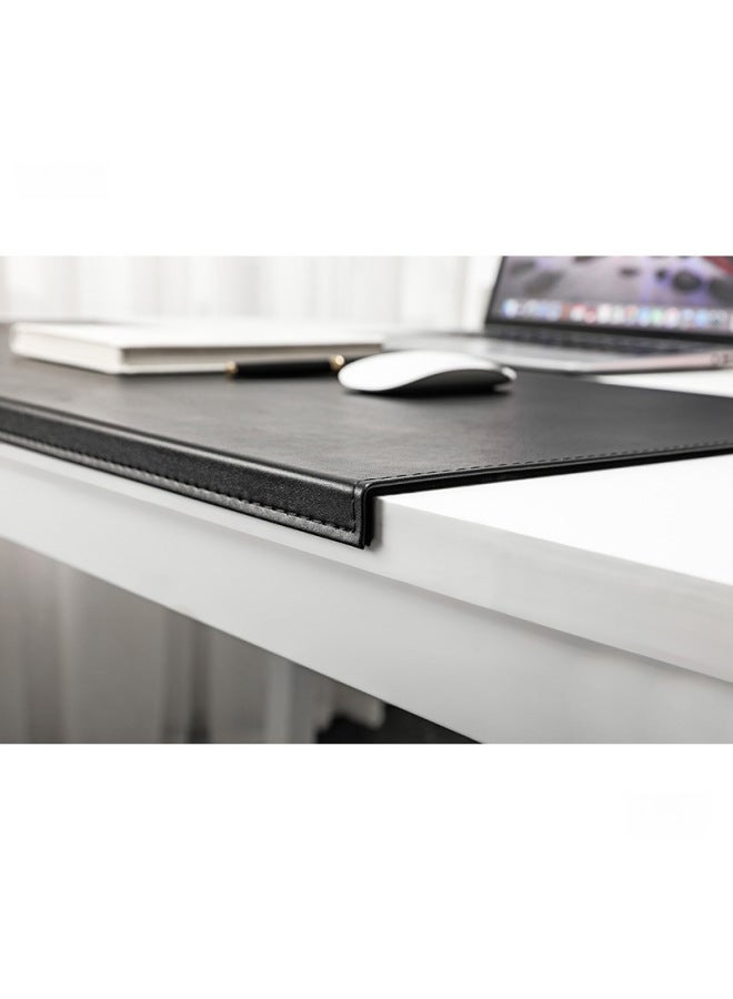 Hanging Side Table Mat Elbow Buckle Side Computer Office Simple Writing Table Mat Leather Protection Countertop Mouse Pad-Color:900x400mm-3.5mm-Pattern:Button Edge White Mat  - Image 5
