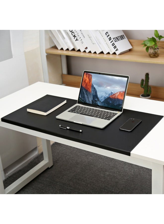 Hanging Side Table Mat Elbow Buckle Side Computer Office Simple Writing Table Mat Leather Protection Countertop Mouse Pad-Color:900x400mm-3.5mm-Pattern:Button Edge White Mat  - Image 2