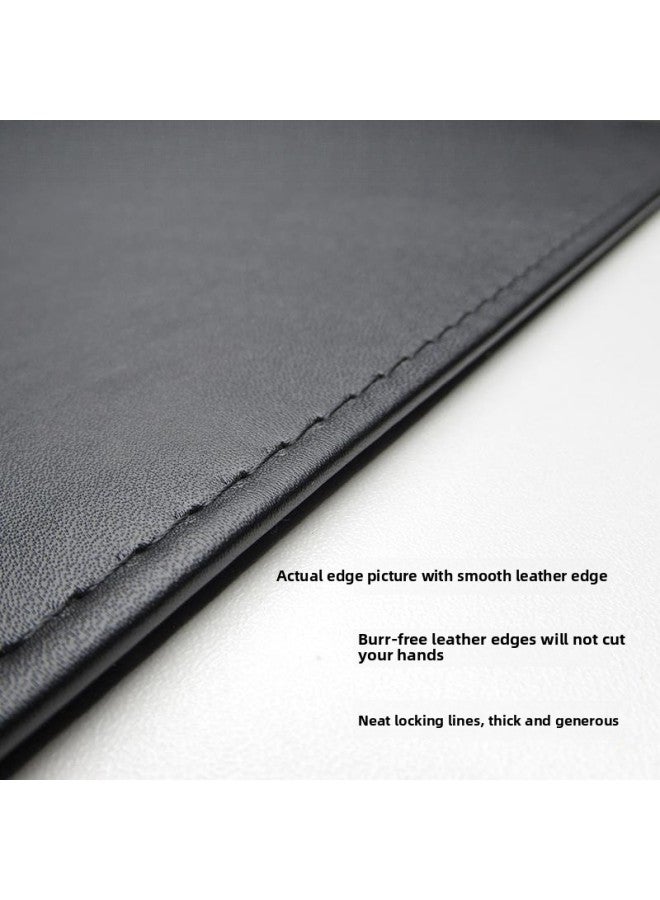 Hanging Side Table Mat Elbow Buckle Side Computer Office Simple Writing Table Mat Leather Protection Countertop Mouse Pad-Color:900x400mm-3.5mm-Pattern:Button Edge White Mat  - Image 3