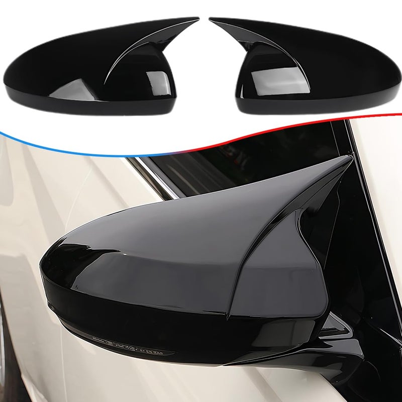 MUXEE 2PCS New Sports Rear Mirror Cover Caps for Nissan sentra 2020-2025/Altima Sedan 2019-2025 ABS Side Door Wing Mirror Cap Covers Exterior car Accessories -Bright Black - Image 1