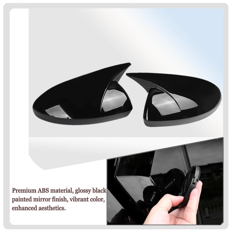 MUXEE 2PCS New Sports Rear Mirror Cover Caps for Nissan sentra 2020-2025/Altima Sedan 2019-2025 ABS Side Door Wing Mirror Cap Covers Exterior car Accessories -Bright Black - Image 5