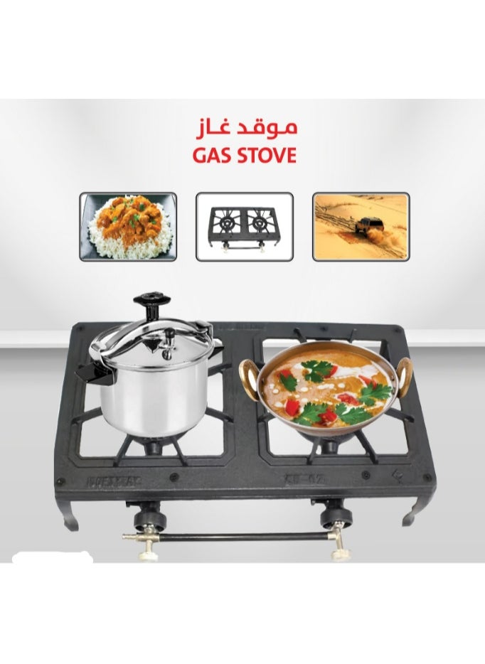 CAMPING FAMILY Metal gas stove with Two switch  - Image 1