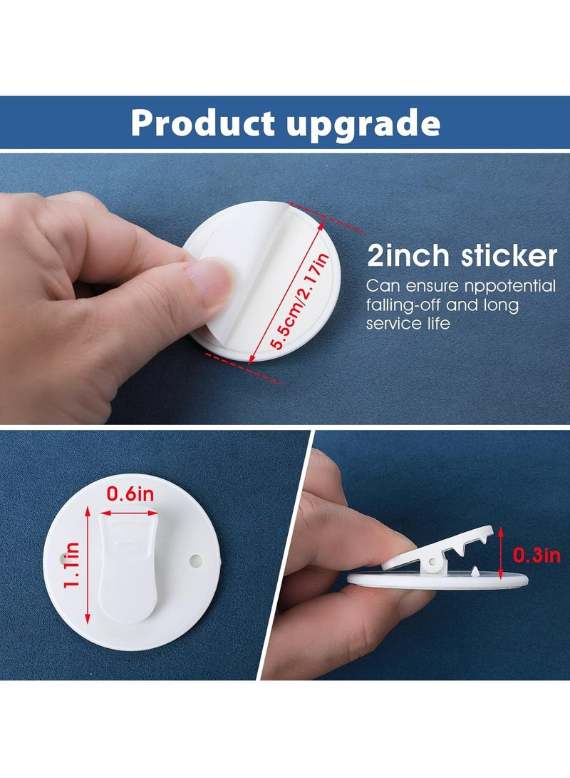 إسكدنيا 12 عبوة مشابك ستائر استحمام ذاتية اللصق مع واقي مائي، لديكور المنزل والأماكن الخارجية - Image 4