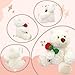 Dreplfn White Plush Teddy Bear with Rose 9 Cute Small Teddy Bear Soft Stuffed Animal Plush Doll for Valentines Wedding Anniversary Birthday Gift for Kids Girls Girlfriend Wife Mom - Image 4