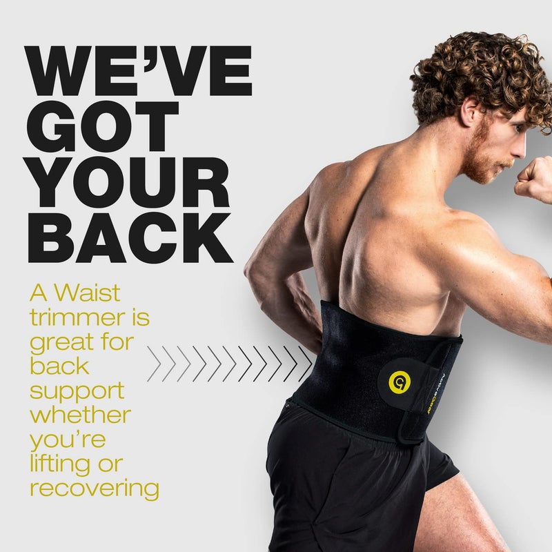 ActiveGear Premium Waist Trimmer Belt Slim Body Sweat Wrap for Stomach and Back Lumbar Support, Large: 9" x 46" - Yellow - Image 5