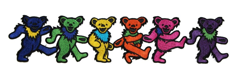 CD Visionary Application Grateful Dead Dancing Bears 3x8 Patch Novelty Multicolor Large