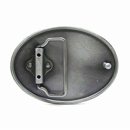 MASOP Equestrian Horseshoe Horse Head Embossed Mens Belt Buckle Oval - Image 2