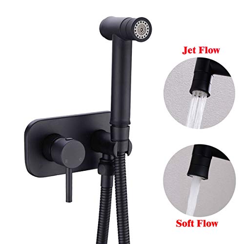 TRUSTMI Toilet Concealed Hot and Cold Bidet Spray Set 2 Function Hand Held Sprayer Shattaf Bathroom Attachment,Black - Image 2