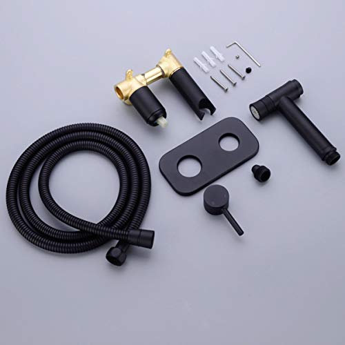 TRUSTMI Toilet Concealed Hot and Cold Bidet Spray Set 2 Function Hand Held Sprayer Shattaf Bathroom Attachment,Black - Image 4