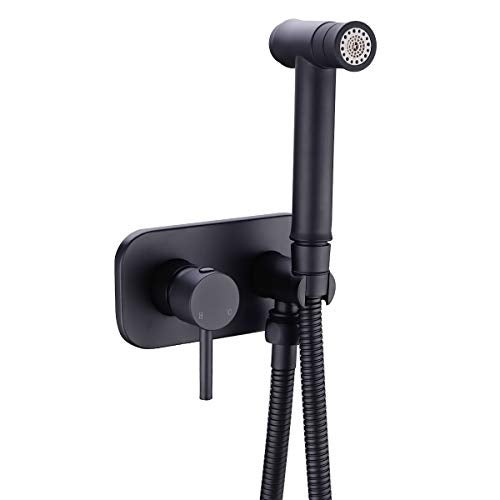 TRUSTMI Toilet Concealed Hot and Cold Bidet Spray Set 2 Function Hand Held Sprayer Shattaf Bathroom Attachment,Black - Image 1