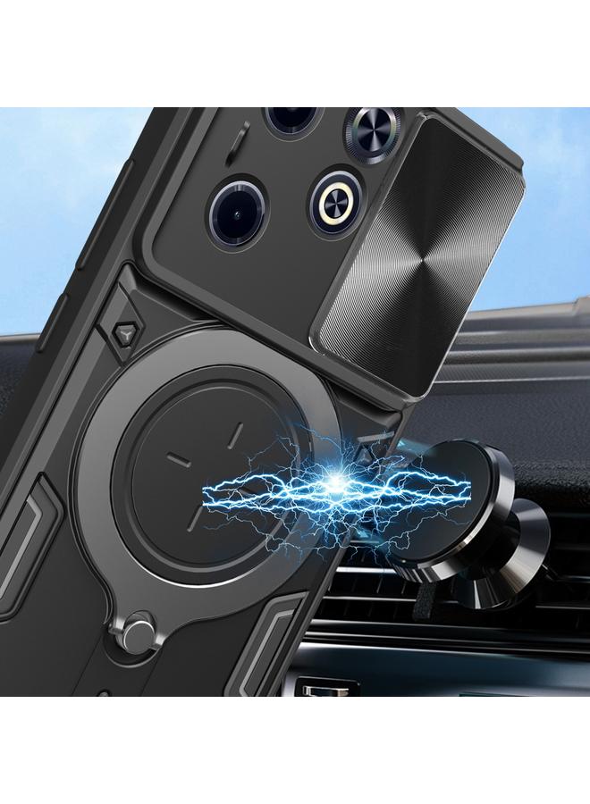 زبون جراب لهاتف Infinix Hot 40i / Smart 8 CD Texture Sliding Camshield حامل مغناطيسي للهاتف - Image 5